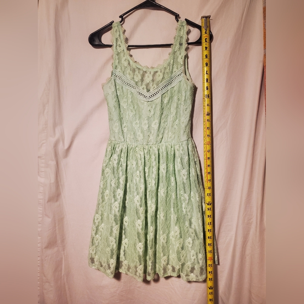 City Triangles Mint Lace Dress